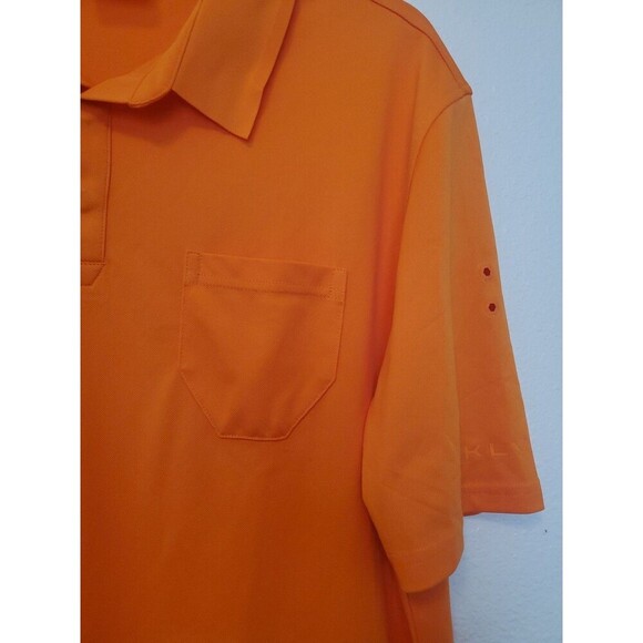 KLVN Golf Tech Polo Shirt Men's Size XL Orange Collared Front Pocket Snap Button - Picture 2 of 14